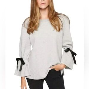 Sanctuary gray sweater black tie sleeve size S